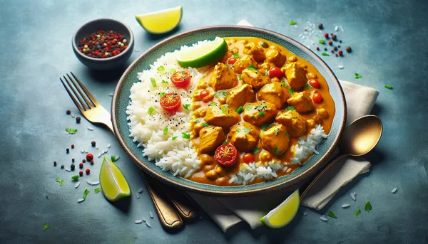 img of calorie pollo al curry e riso basmati