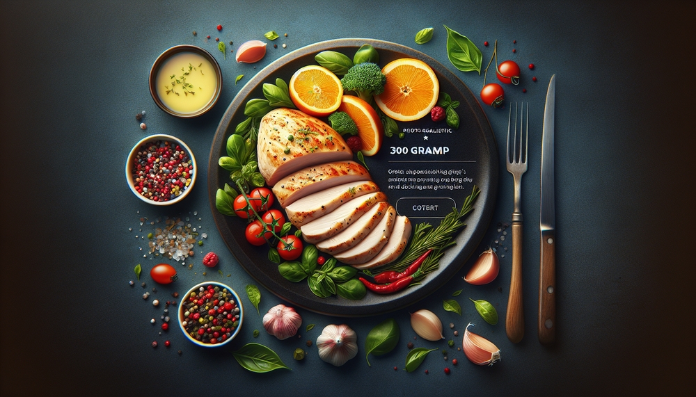 img of quante calorie sono 300 grammi di petto di pollo?